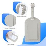 Set of 3 Adjustable PU Leather Luggage Tags
