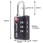 TSA Approved 3-Digit Luggage Locks - 4 Pack