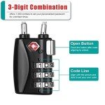 ZHEGE 3-Digit TSA Travel Lock - Black