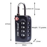 TSA Anti-Theft 4-Digit Luggage Lock - Black