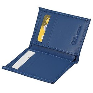 SAWSAN Leather Credit Card Holder - Cyan