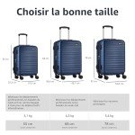 Valise Cabine Rigide ABS 55 cm - Bleu Marine