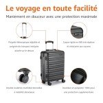 Roulettes Rigides 55 cm Noir pour Cabine