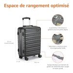 Roulettes Rigides 55 cm Noir pour Cabine