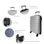 Valise Cabine Degré 30L, 4 Roues Noir