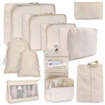 Set of 10 Travel Packing Organizers and Accessories