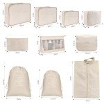 Set of 10 Travel Packing Organizers and Accessories