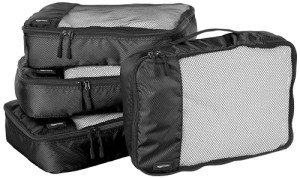 Cubes d'emballage de voyage - Lot de 4 Noir