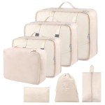 Set of 7 Travel Organizers with Waterproof Cubes