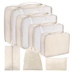 Organisateurs de Bagage Voyage Set 7 Pièces Beige