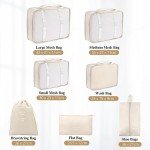Organisateurs de Bagage Voyage Set 7 Pièces Beige