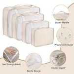 Organisateurs de Bagage Voyage Set 7 Pièces Beige