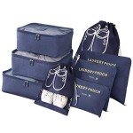 Vicloon Set of 8 Travel Organizers - Dark Blue