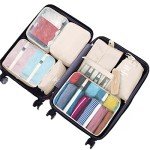 9-Piece Travel Bag Organizer Set in Beige