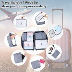 Set of 7 Waterproof Travel Packing Cubes