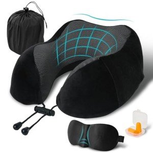 Coussin de Voyage Mémoire avec Masque et Bouchons