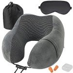 Coussin de Voyage en Mousse Mémoire avec Masque