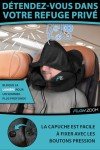 Coussin Gonflable de Voyage Avec Capuche - Noir
