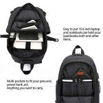 WENIG Antivol Sac à Dos Imperméable 15.6" Noir