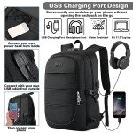 Sac à Dos Imperméable 17.3" avec USB Noir