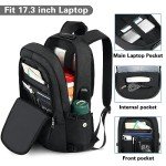 Sac à Dos Imperméable 17.3" avec USB Noir