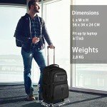 MATEIN Wheeled Travel Backpack for Laptops, Black