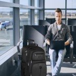 MATEIN Wheeled Travel Backpack for Laptops, Black