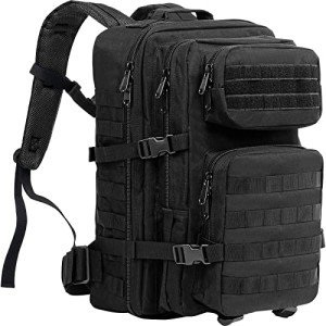 Procase Sac à Dos Randonnée 40L, Sac à Dos Militaire de Grand Volume, Sac Tactique Voyage Multifonction pour Trekking/Randonnée/Camping/Voyage/École/Pêche/Alpinisme-Noir