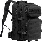 Procase Sac à Dos Randonnée 40L, Sac à Dos Militaire de Grand Volume, Sac Tactique Voyage Multifonction pour Trekking/Randonnée/Camping/Voyage/École/Pêche/Alpinisme-Noir