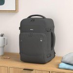 ECOHUB Bagage Cabine 45x36x20 Easyjet Sac A Dos Sac De Voyage 13 Poches Sac Cabine Avion Valise Cabine avec Port De Charge USB Recyclable Pet Ecologique Valise à Main Imperméable(Noir)