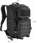 Procase Sac à Dos Randonnée 40L, Sac à Dos Militaire de Grand Volume, Sac Tactique Voyage Multifonction pour Trekking/Randonnée/Camping/Voyage/École/Pêche/Alpinisme-Noir