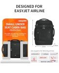 ECOHUB Bagage Cabine 45x36x20 Easyjet Sac A Dos Sac De Voyage 13 Poches Sac Cabine Avion Valise Cabine avec Port De Charge USB Recyclable Pet Ecologique Valise à Main Imperméable(Noir)