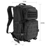 Procase Sac à Dos Randonnée 40L, Sac à Dos Militaire de Grand Volume, Sac Tactique Voyage Multifonction pour Trekking/Randonnée/Camping/Voyage/École/Pêche/Alpinisme-Noir