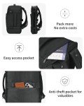 ECOHUB Bagage Cabine 45x36x20 Easyjet Sac A Dos Sac De Voyage 13 Poches Sac Cabine Avion Valise Cabine avec Port De Charge USB Recyclable Pet Ecologique Valise à Main Imperméable(Noir)