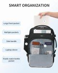 ECOHUB Bagage Cabine 45x36x20 Easyjet Sac A Dos Sac De Voyage 13 Poches Sac Cabine Avion Valise Cabine avec Port De Charge USB Recyclable Pet Ecologique Valise à Main Imperméable(Noir)