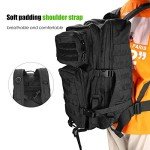 Procase Sac à Dos Randonnée 40L, Sac à Dos Militaire de Grand Volume, Sac Tactique Voyage Multifonction pour Trekking/Randonnée/Camping/Voyage/École/Pêche/Alpinisme-Noir