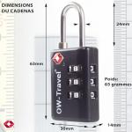 TSA Approved 3-Digit Luggage Locks - 4 Pack