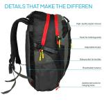 Sac à Dos Étanche 30L pour Trekking Noir