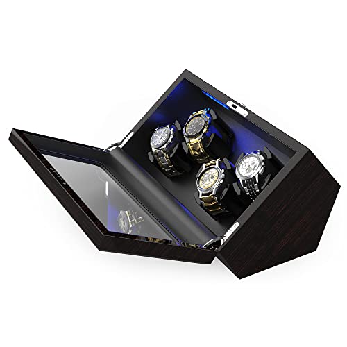 INCLAKE Luxury 4-Watch Winder with Quiet Motor