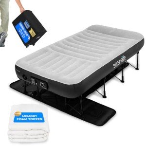 Inflatable Queen Air Mattress with Frame & Pump