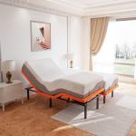 Adjustable Split King Bed Frame with 12" Gel Mattress