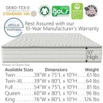 10" Organic Hybrid Mattress - King Size Comfort