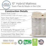 10" Organic Hybrid Mattress - King Size Comfort