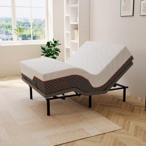 ESHINE 14" Hybrid Queen Mattress & Adjustable Frame