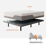 ESHINE 14" Hybrid Queen Mattress & Adjustable Frame