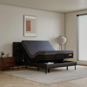 Adjustable Queen Bed Frame with Copper Gel Mattress