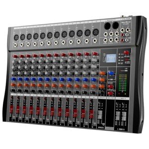 12-Channel Bluetooth DJ Audio Mixer with USB