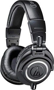 Audio-Technica ATH-M50X Studio Monitor Headphones, Black