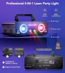 KeoBin 5-in-1 RGBUV DJ Laser Light Projector
