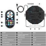 U`King 36LED RGB Par Lights, 10 Packs